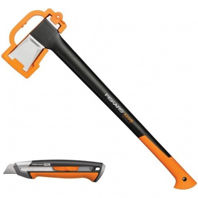 Набор FISKARS: топор Х25, строительный нож CarbonMax 1057915